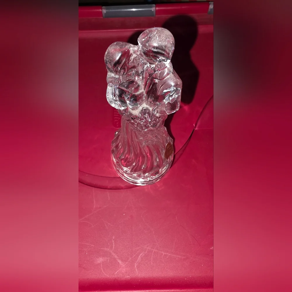 Princess House Crystal Bride & Groom Wedding Cake Topper